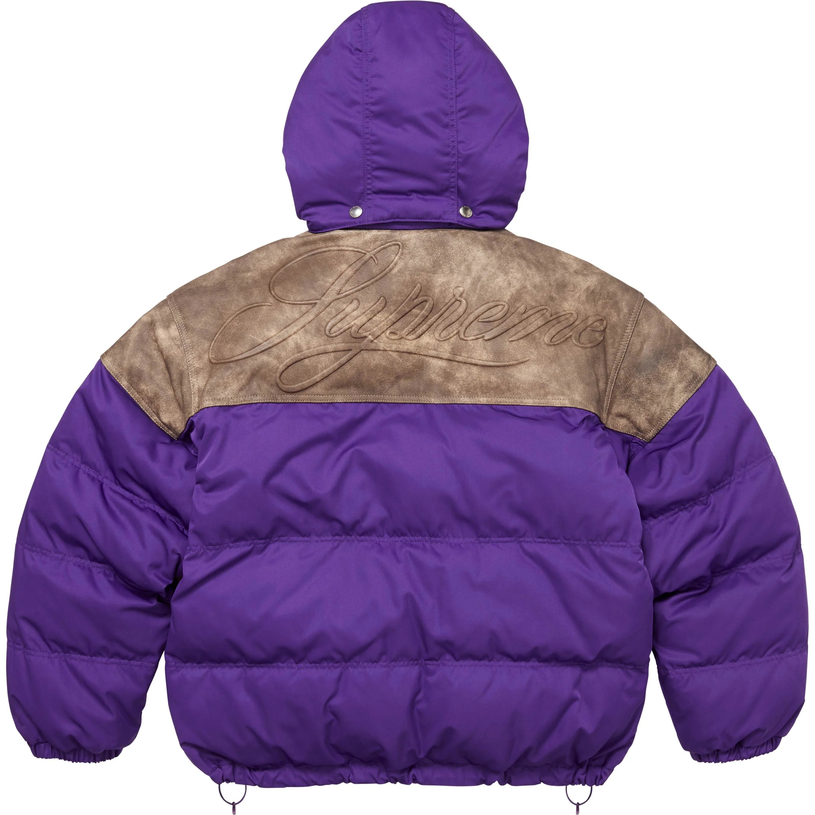 Leather Yoke Puffer Jacket view 6